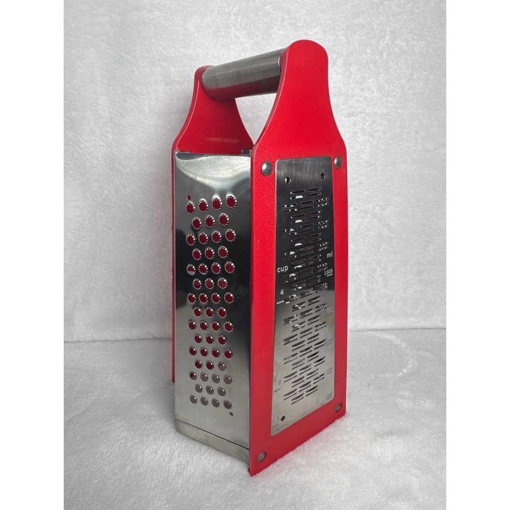Vintage 6 Sided Slicer Grater Kitchen Tool Red Excellent OS